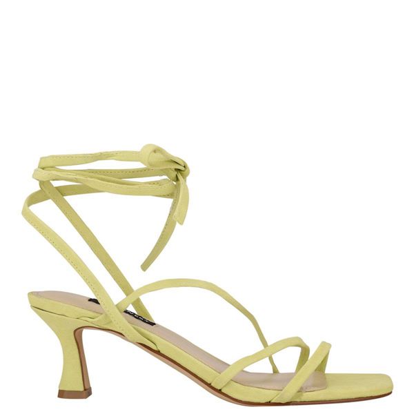 Nine West Agnes Ankle Wrap Yellow Heeled Sandals | Ireland 04H02-3O52